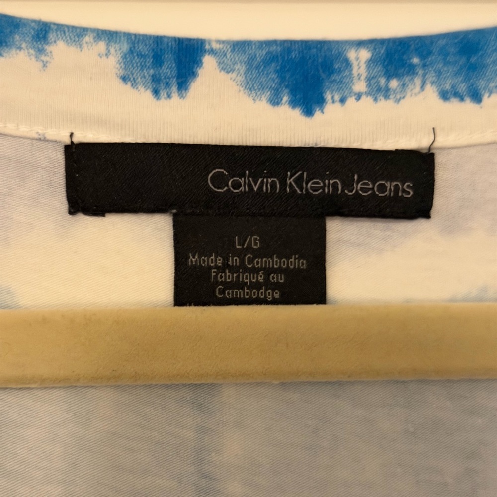Calvin Klein Jeans Blue and White Tie-Dye Dress L - Picture 6 of 6